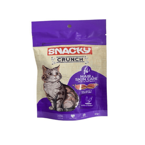 SNACKY CAT CRUNCH P POULET PEAU ET POILS 60 G (02293)