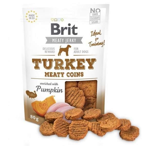 Brit Jerky Turkey Meaty Coins Snack treat for dogs 80g (43816)