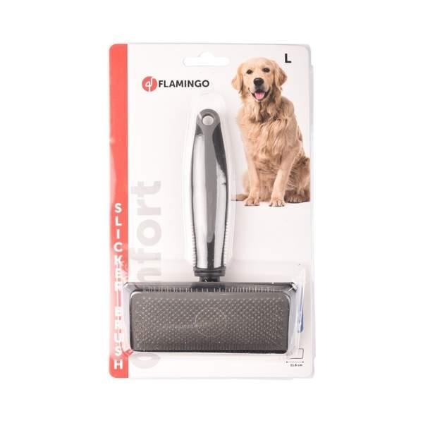 FLAMINGO BROSSE À CARDER POUR CHIEN SLICKER CONFORT TAILLE L 11,5CM (68313)