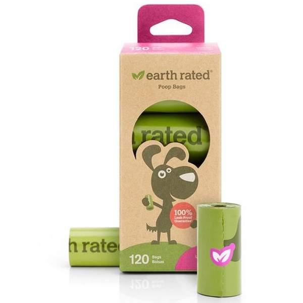 EARTH RATED Sacs à Déchets Animaux 8 rouleaux x 15 sachets (00024)