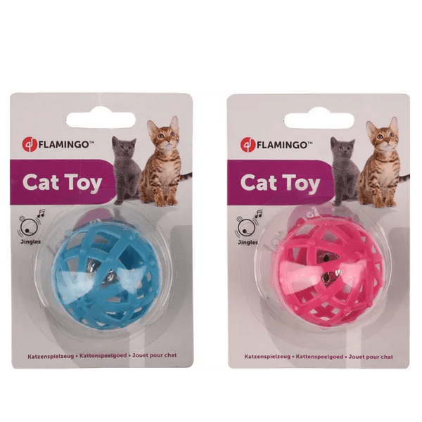 FLAMINGO JCHAT BALLE AFKE + CLOCHETTE 5,1CM ASSORTIMENT (32144)