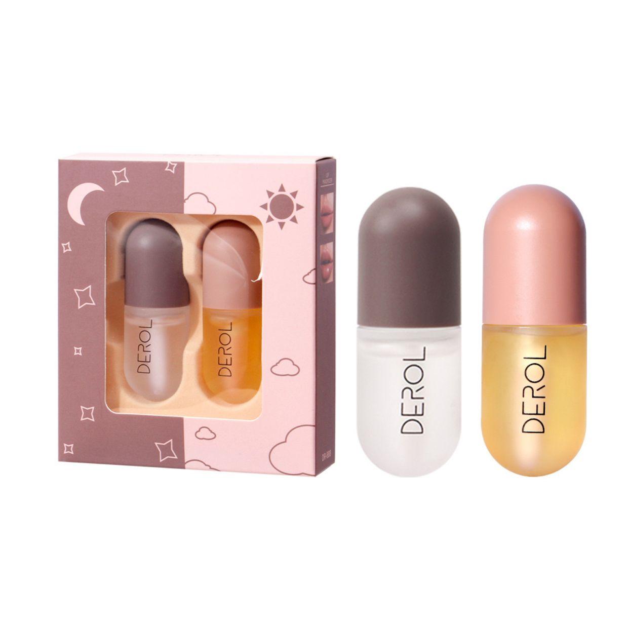 DEROL Coffret Repulpeur Lèvres Double Effet Jour et Nuit 2n1 - 5.5ml x 2