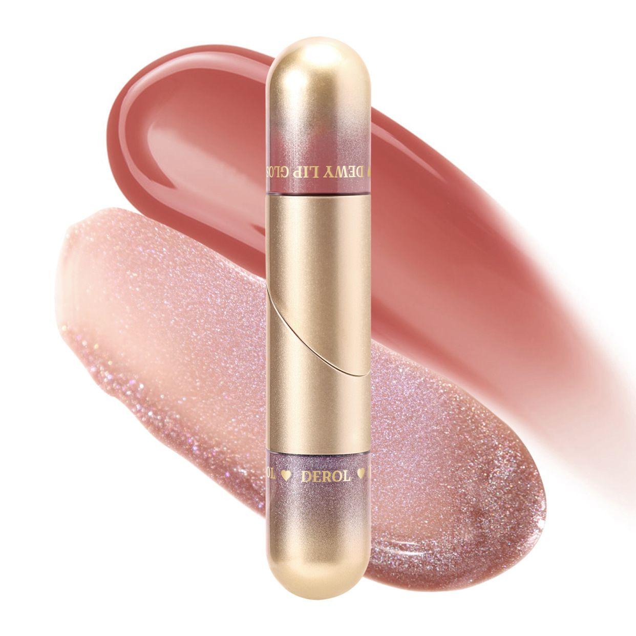 DEROL Romantic Love Dewy Lip Gloss 2N1 Rich Colors #01 Fearless