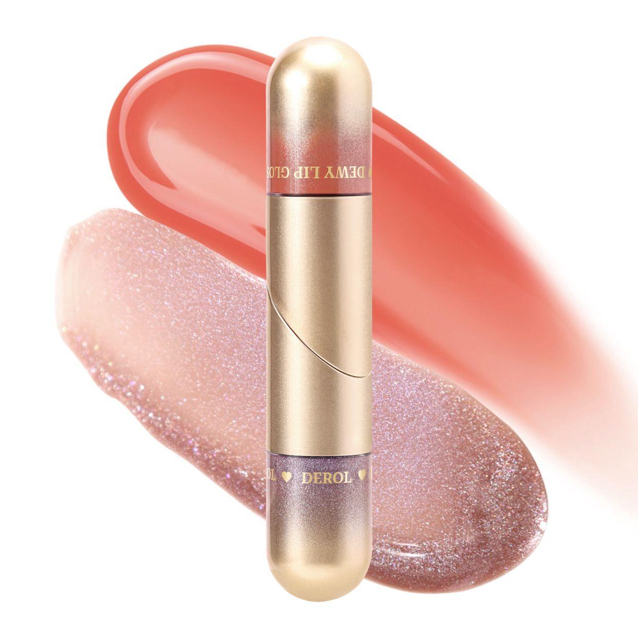 DEROL Romantic Love Dewy Lip Gloss 2N1 Rich Colors #03 Sure
