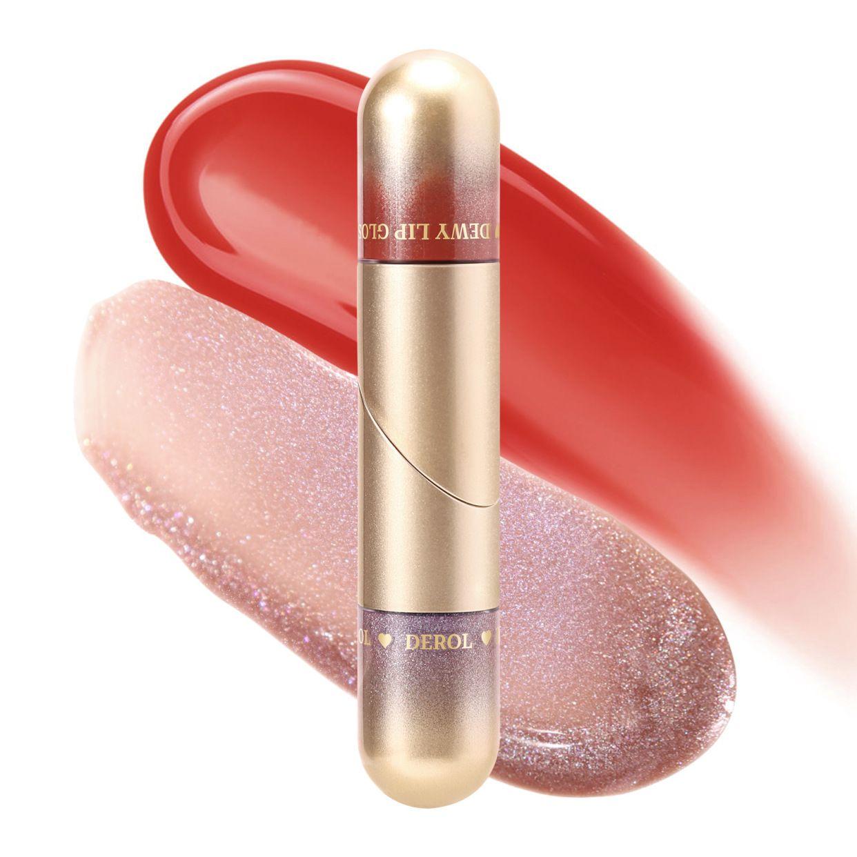 DEROL Romantic Love Dewy Lip Gloss 2N1 Rich Colors #05 Dominant