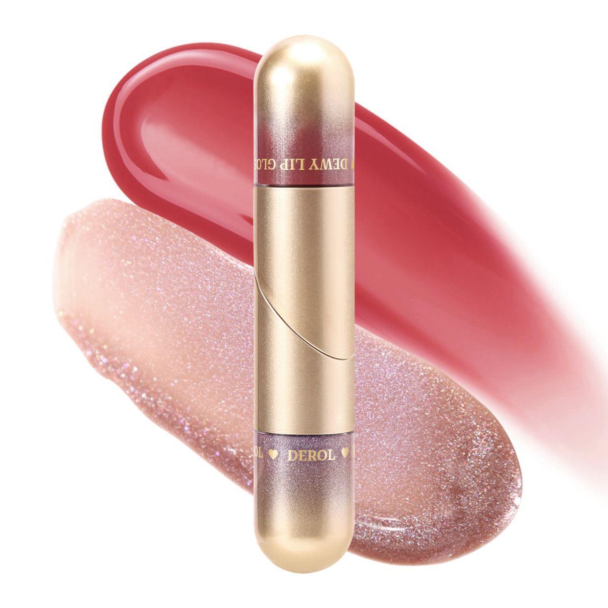 DEROL Romantic Love Dewy Lip Gloss 2N1 Rich Colors #06 Perception
