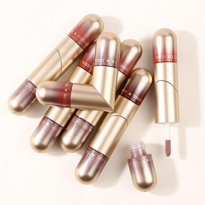 DEROL Romantic Love Dewy Lip Gloss 2N1 Rich Colors 7 Pcs Whole Series
