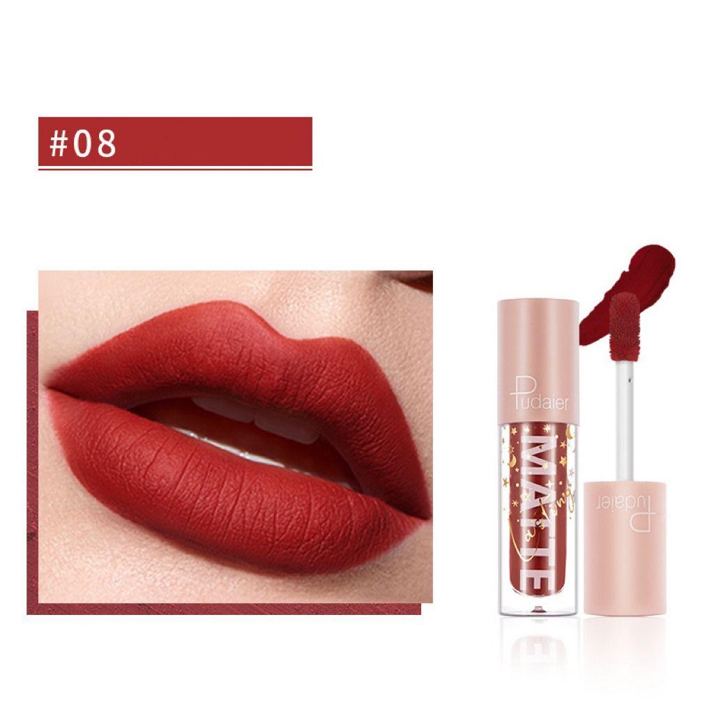 PUDAIER Matte Lasting Lip Gloss #08 RETRO RED - 3.5g
