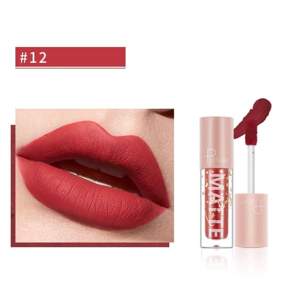 PUDAIER Matte Lasting Lip Gloss #12 FALL IN LOVE - 3.5g