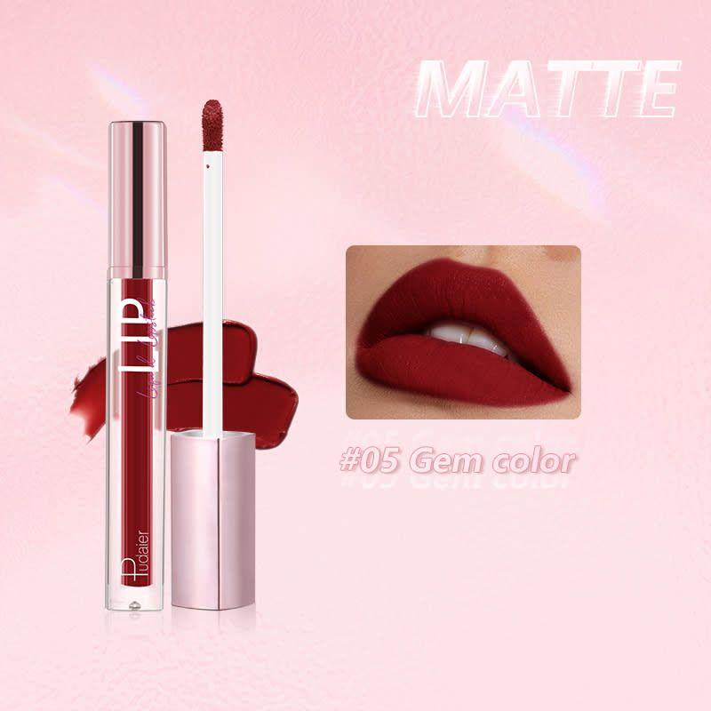 PUDAIER Diamond Shiny Liquid Lipstick Matte Color #05 Gem