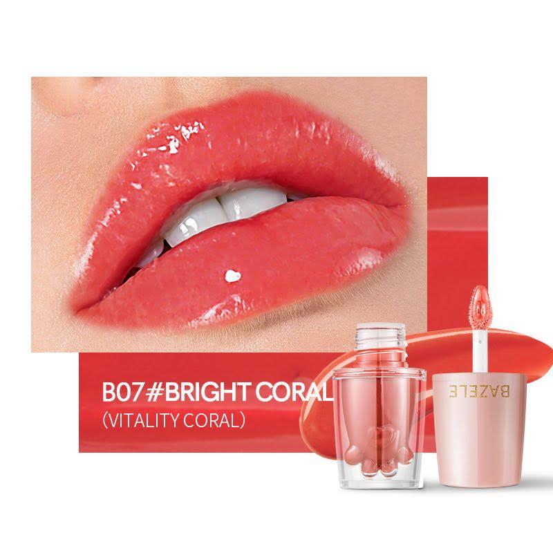 BAZELE Cat Paw Bright Liquid Lipstick Color #B07 Bright Coral