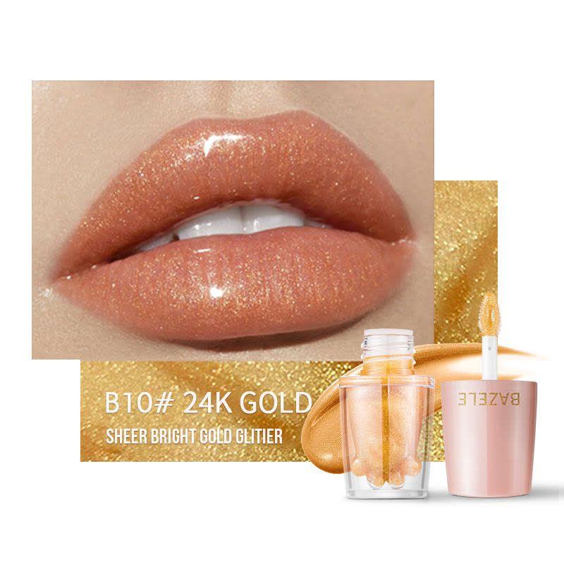 BAZELE Cat Paw Bright Liquid Lipstick Color #B10 24K Gold