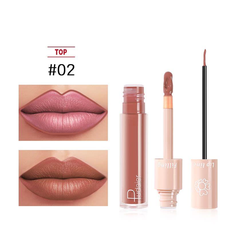 PUDAIER Double Liquid Lipstick Filling Lip Line Color #02