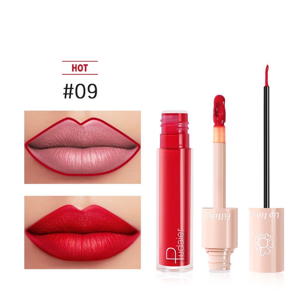 PUDAIER Double Liquid Lipstick Filling Lip Line Color #09