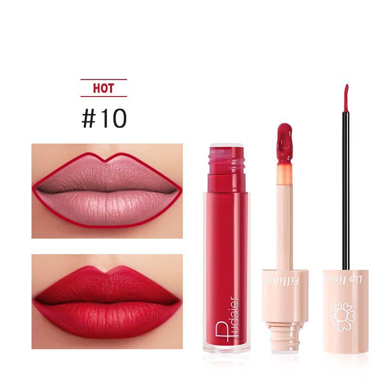 PUDAIER Double Liquid Lipstick Filling Lip Line Color #10