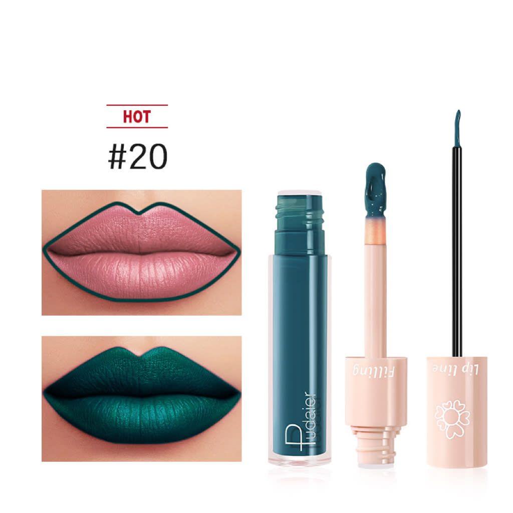 PUDAIER Double Liquid Lipstick Filling Lip Line Color #20