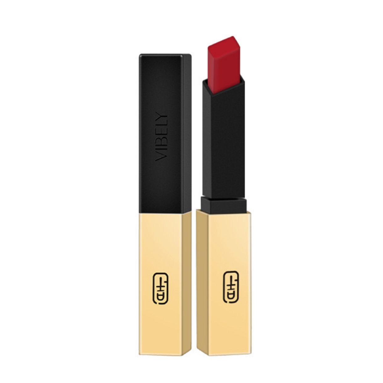 VIBELY Rouge à lèvres mat en tube fin à bande dorée #06 - 3g