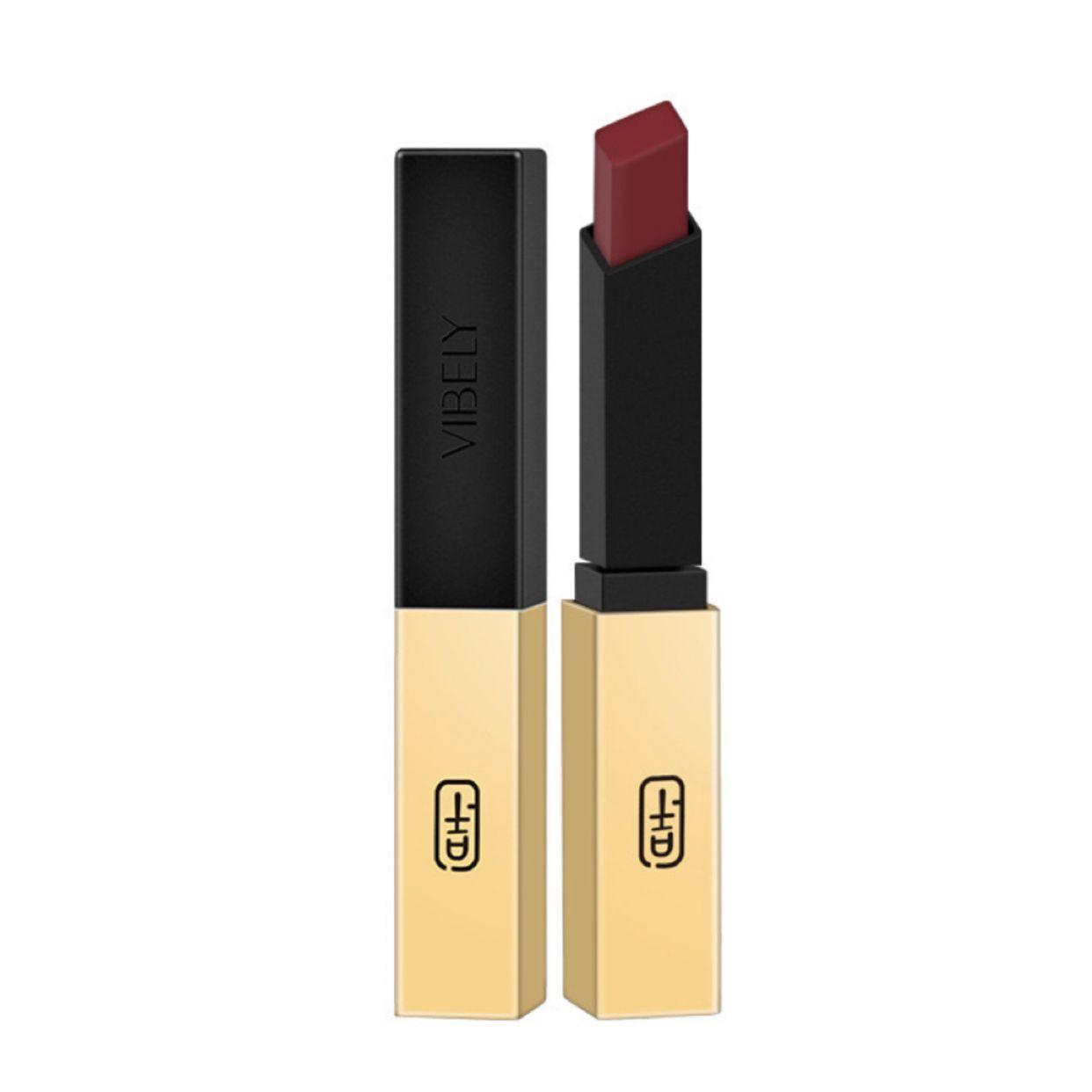 VIBELY Rouge à lèvres mat en tube fin à bande dorée #09 - 3g