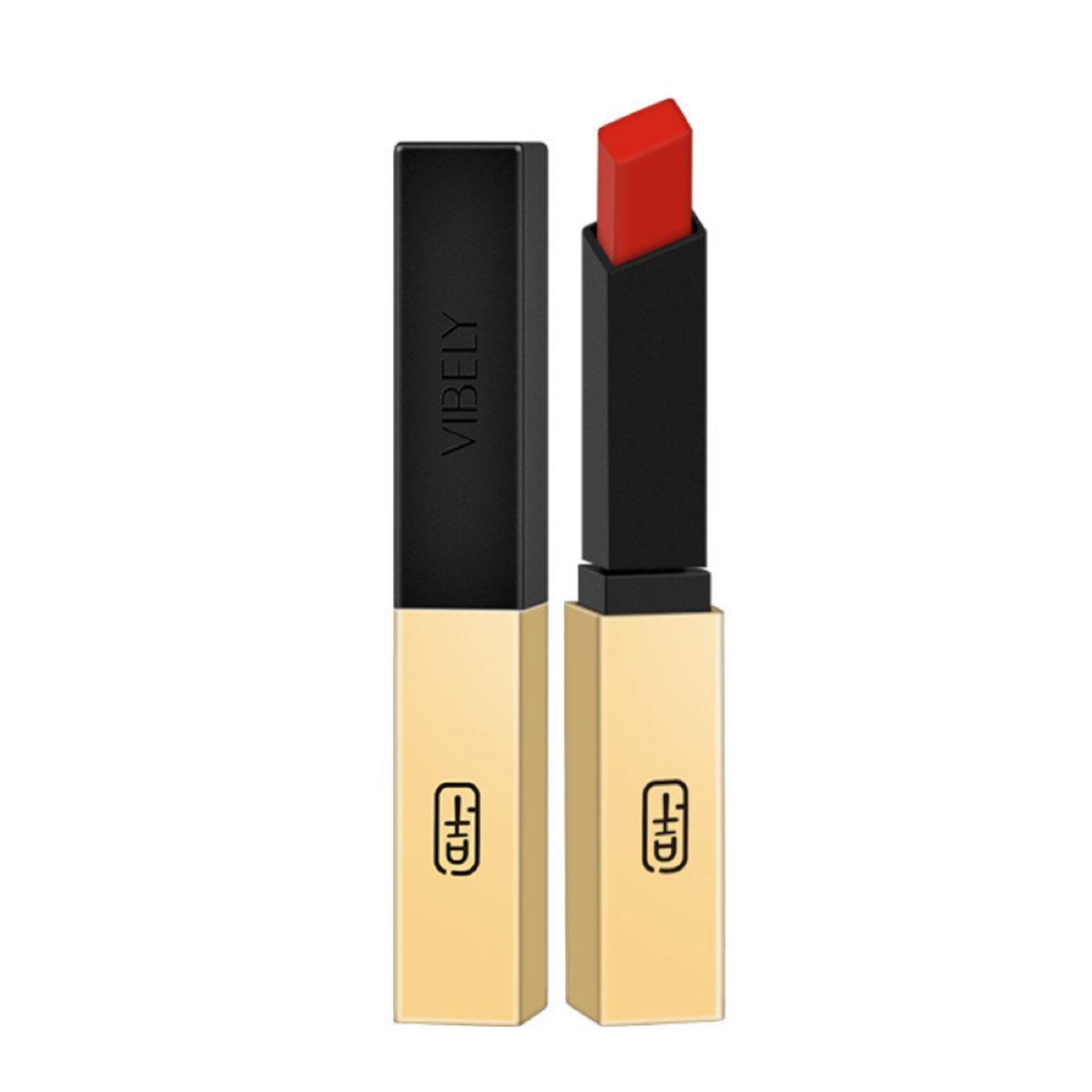 VIBELY Rouge à lèvres mat en tube fin à bande dorée #13 - 3g