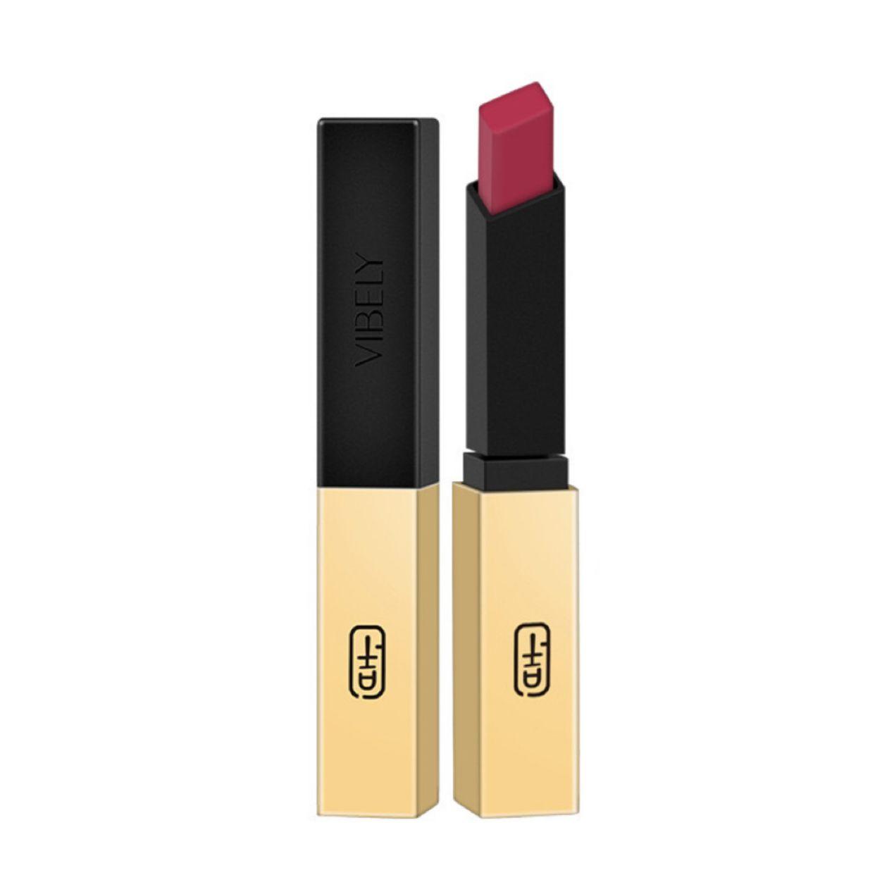 VIBELY Rouge à lèvres mat en tube fin à bande dorée #14 - 3g