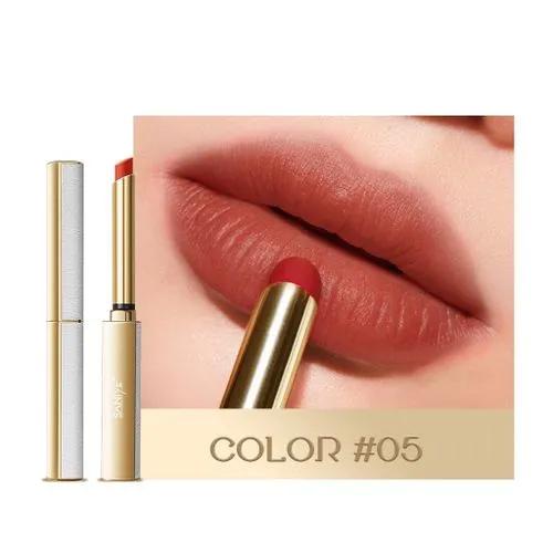 SANIYE Gold Color Fine Lipstick Silk Matte Solid #05 - Lipstick 6g