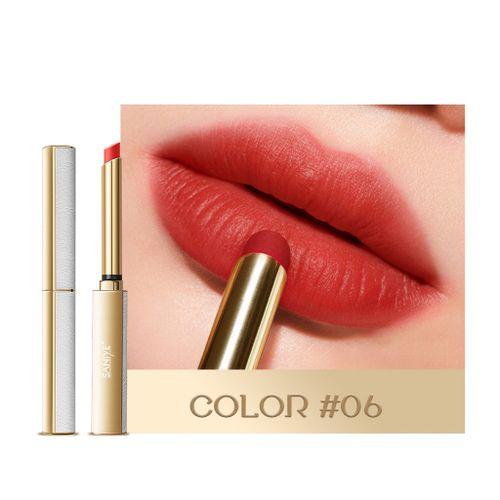 SANIYE Gold Color Fine Lipstick Silk Matte Solid #06 - Lipstick 6g