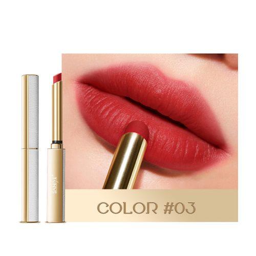 SANIYE Gold Color Fine Lipstick Silk Matte Solid #03 - Lipstick 6g
