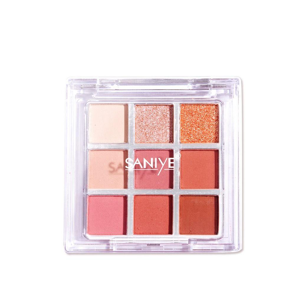 SANIYE Nude Peach Bright 9 Colors Eyeshadow Palette #03 - 5g