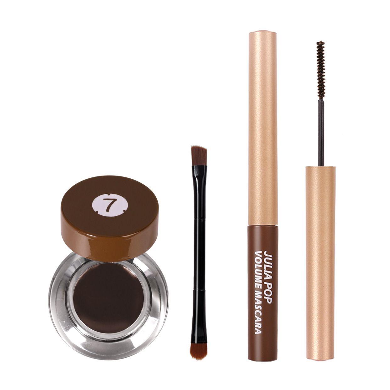 JULIAPOP Eyeliner And Mascara Eye Makeup Set #01 Brown