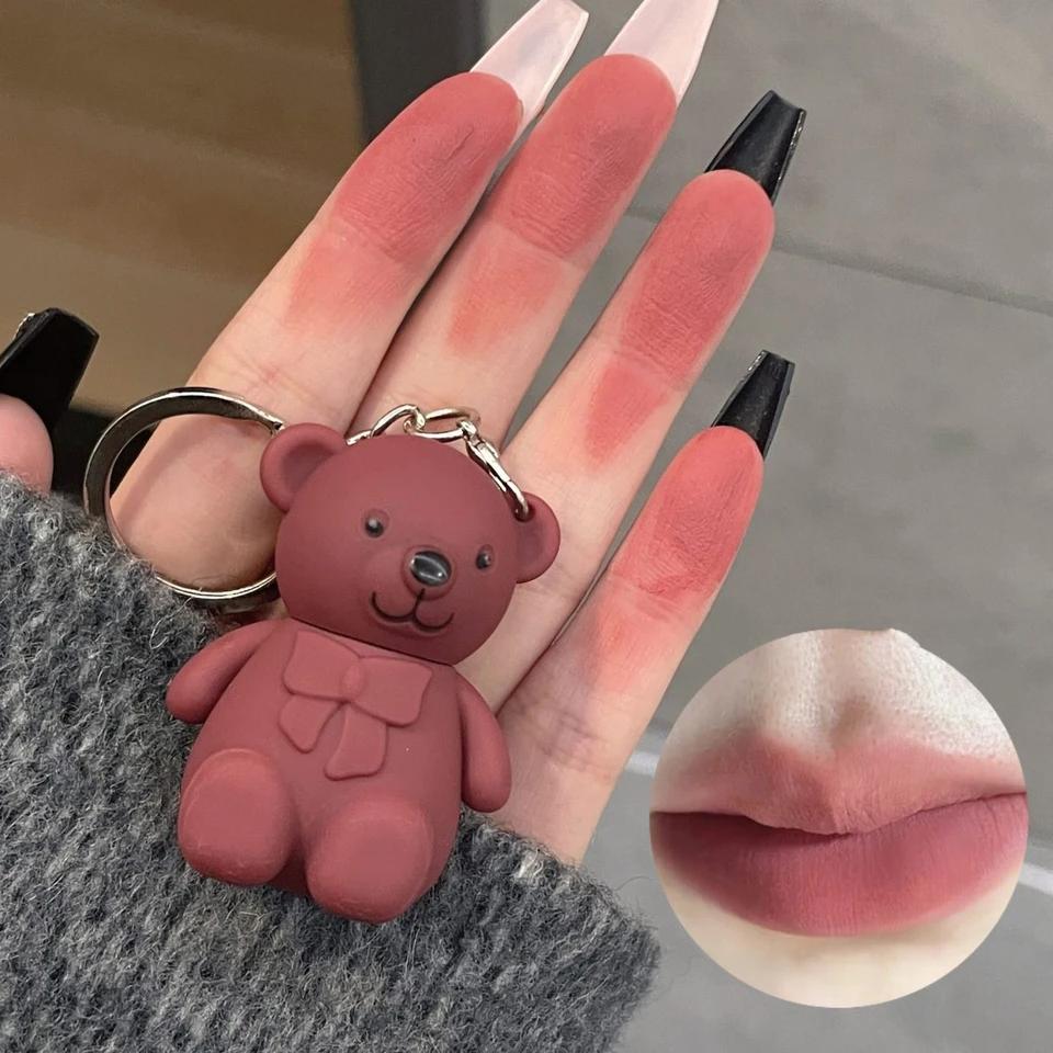 Teddy Bear Lip Mud Lipstick Matte Liquid #04 Sweet Rose