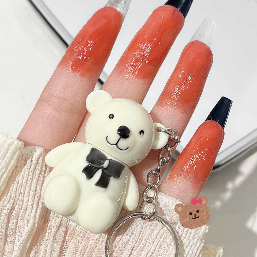 Teddy Bear Lip Gloss Mirror Liquid #03 Orange Juice