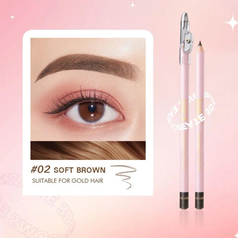 SANIYE Eyebrow Pencil Pink Color #02 SOFT BROWN - with pencil sharpener