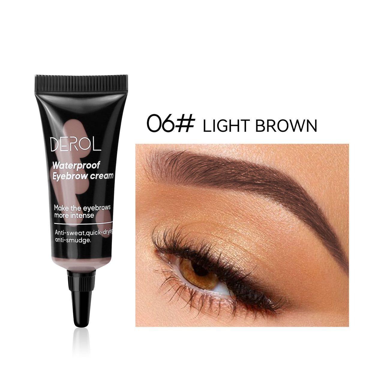 DEROL Waterproof Eyebrow Cream #06 LIGHT BROWN - 8g