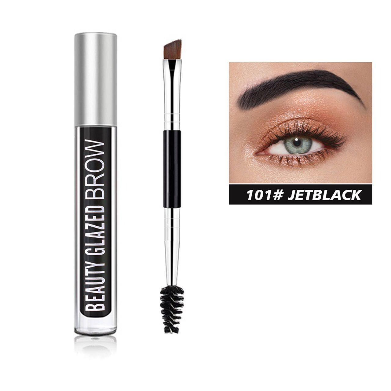 BEAUTY GLAZED Eyebrow Gel Liquid Waterproof #101 JETBLACK