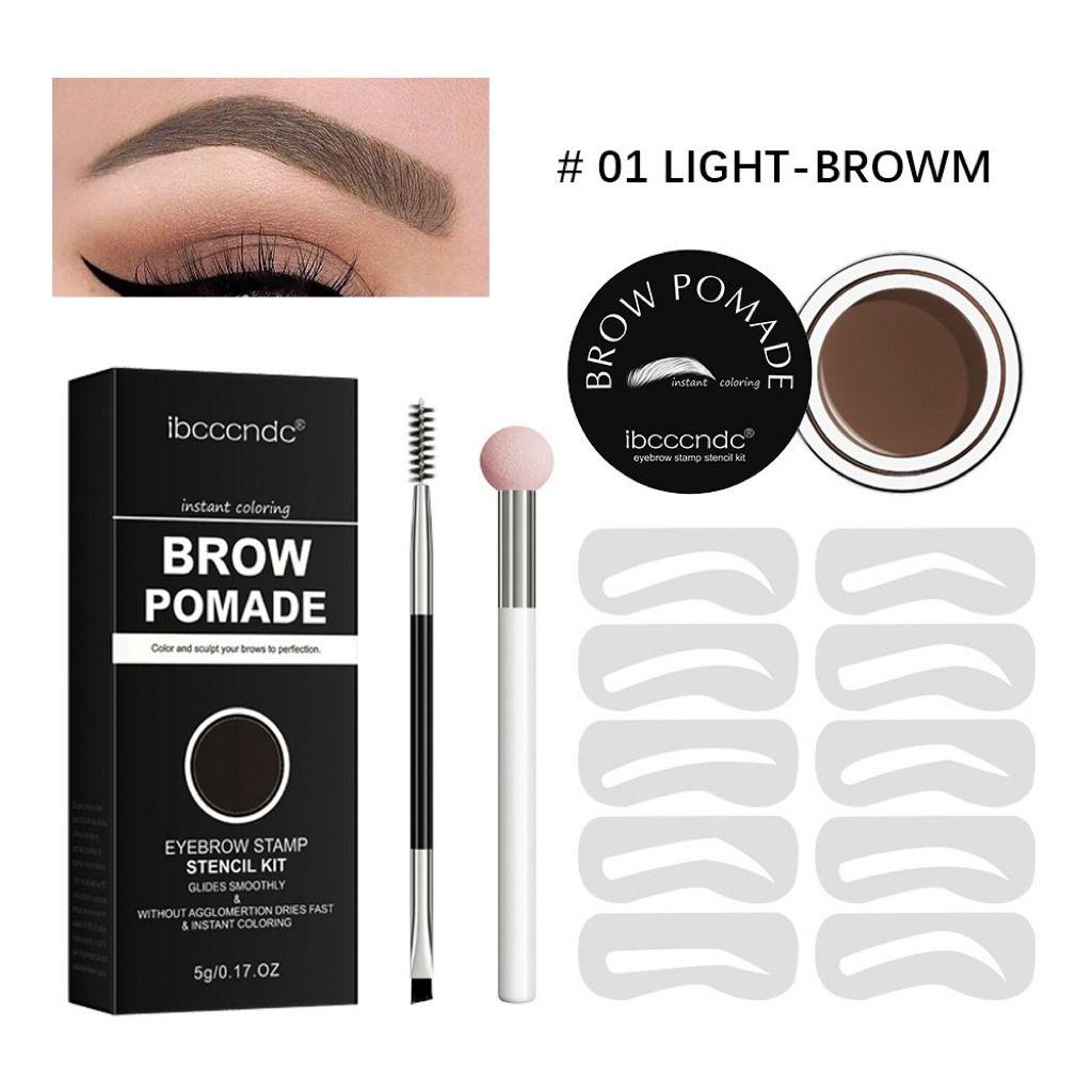 IBCCCNDC Eyebrow Stamp Stencil Kit #01 LIGHT BROWN