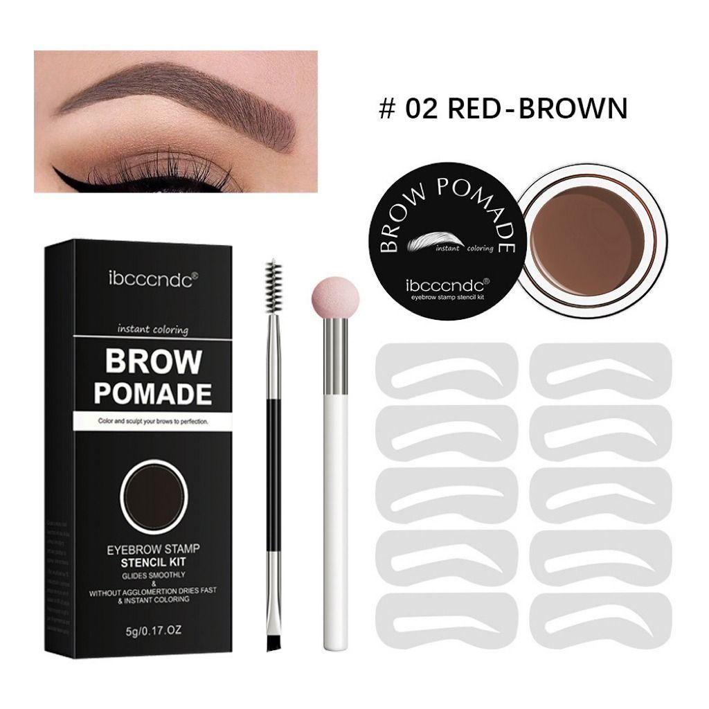 IBCCCNDC Eyebrow Stamp Stencil Kit #02 RED BROWN