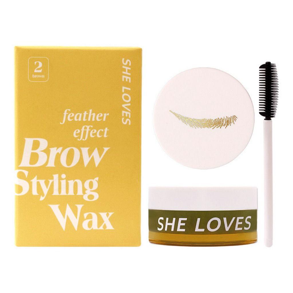 SHELOVES Feather Effect Eyebrow Styling Wax #02 Brown - 10g