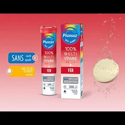 Plusssz Multi Vitamine + Fer Gout Orange Cerise Boite De 20 Comprimes