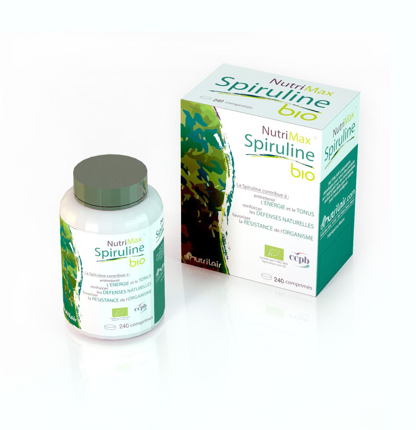 Nutrimax Spiruline Bio 120g Boite De 240 Comprimes
