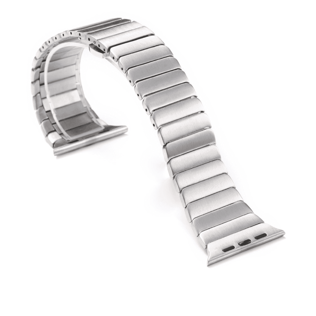 Apple Watch Stainless Steel Link Bracelet Strap Full Silver 38-40-41mm