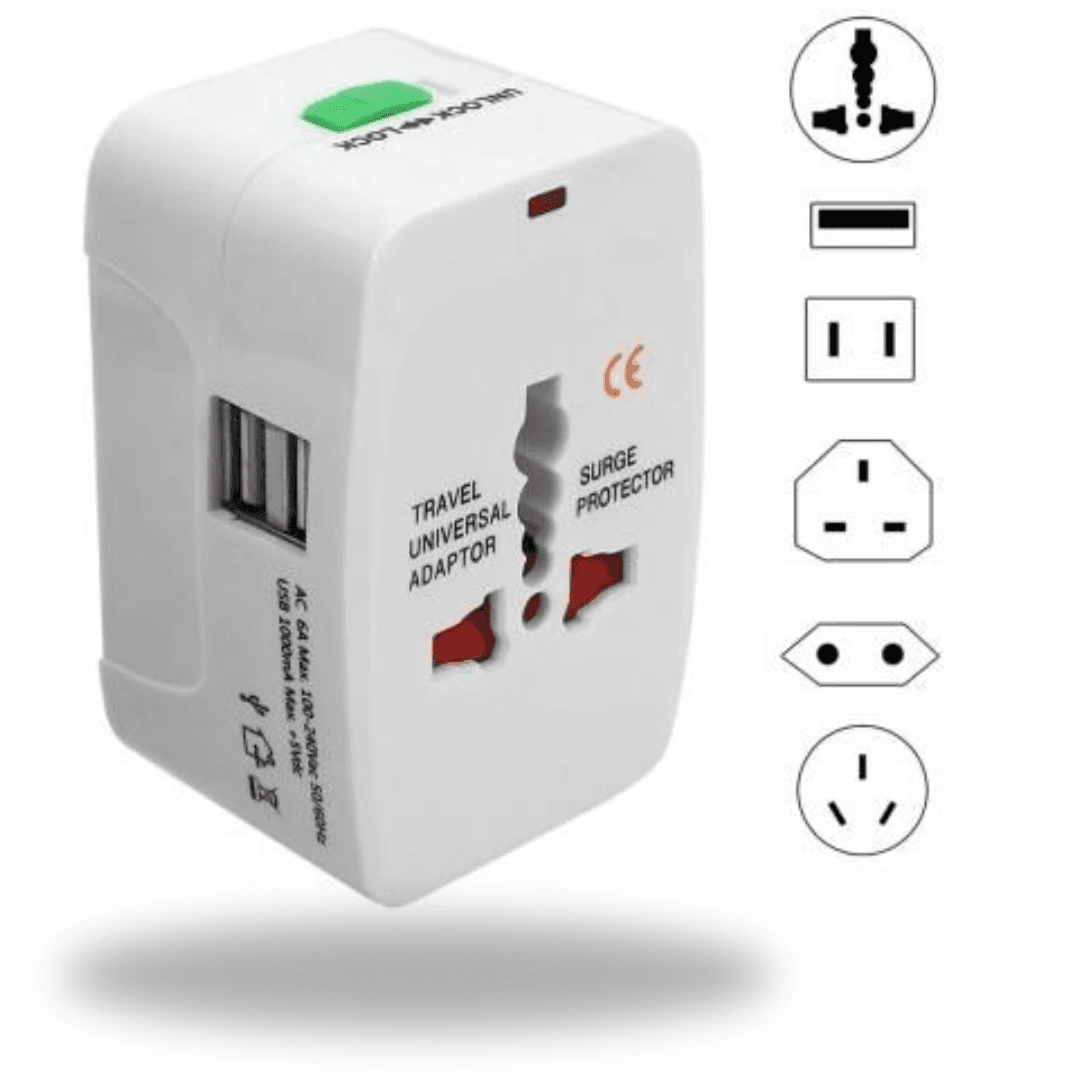 Universal Adaptateur universel de prise internationale , 2 ports USB