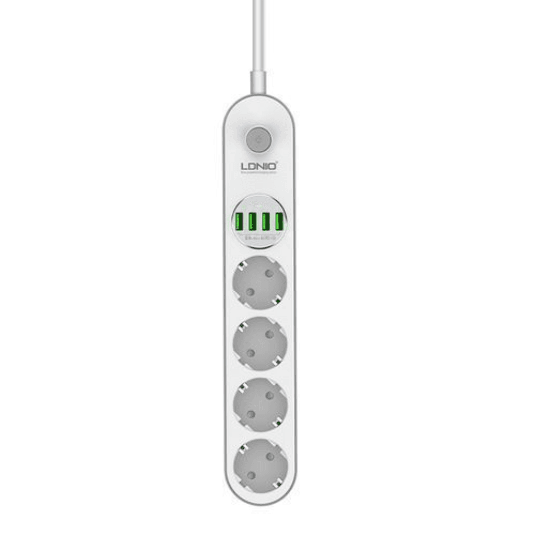Ldnio Multiprise 4 Prises + 4 Ports Usb - Se4432 - Blanc