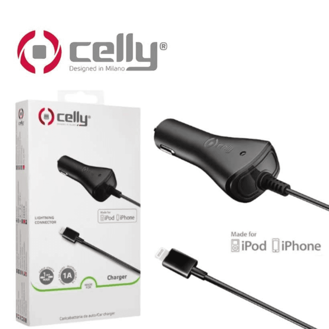 Celly  Lightning connector Chargeur de Voiture Universel Noir Bonne qualité