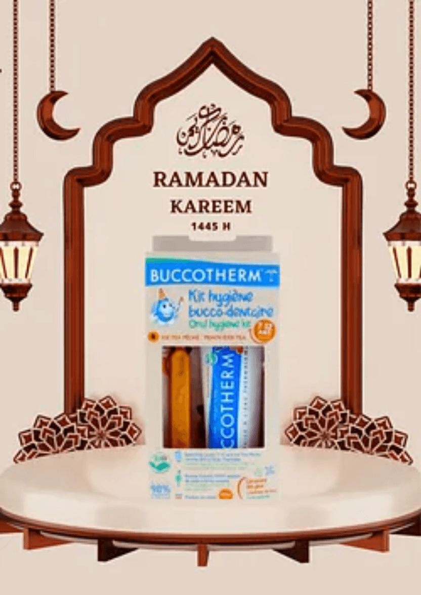 BUCCOTHERM PACK KIT HYGIENE BROSSE A DENTS + DENTIFRICE BIO GOUT ICE TEA PECHE 450 PPM DE FLUOR 7-12ANS