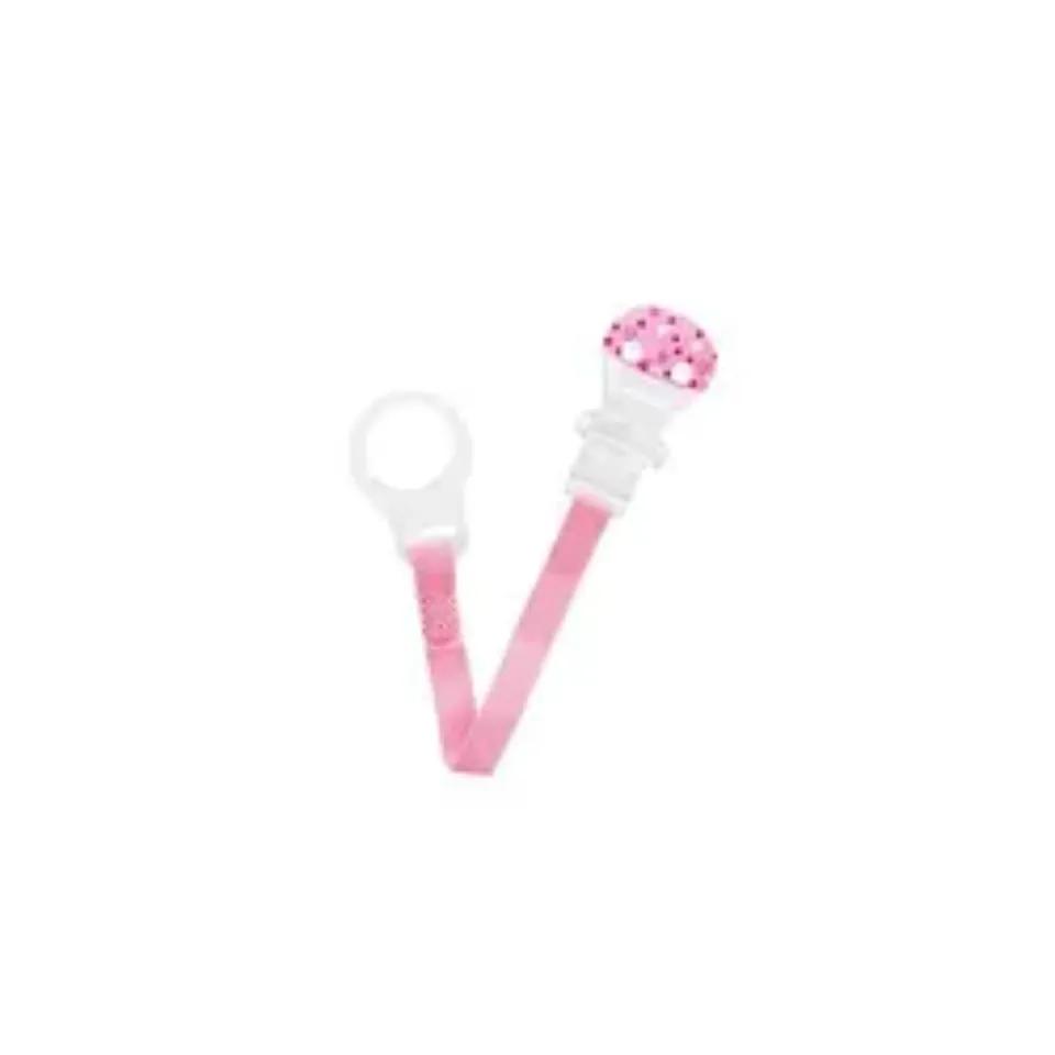 DODIE ATTACHE SUCETTE CHAINETTE ROSE BLEU TRANSPARENTE