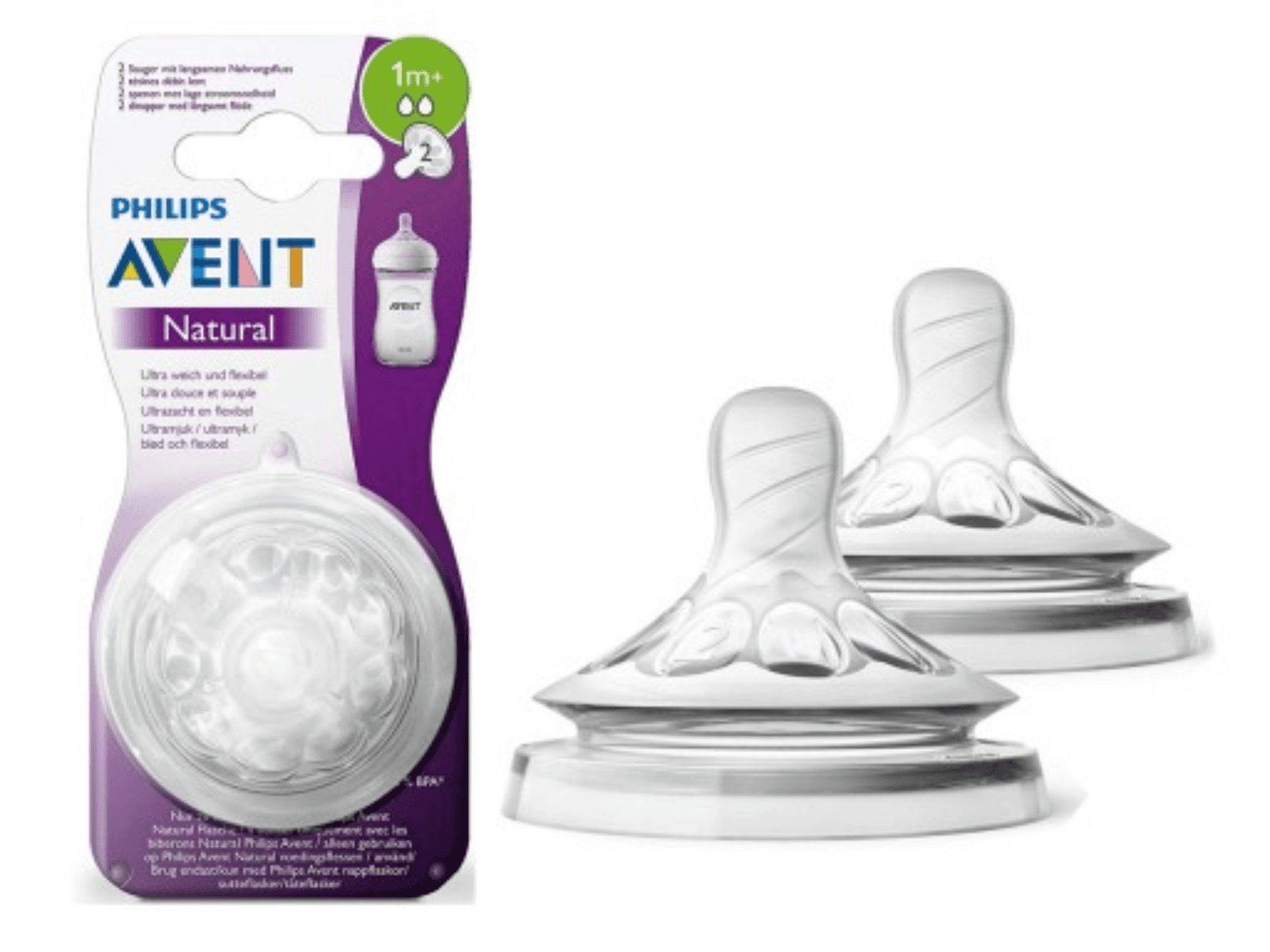 AVENT TETINES NATUREL +1MOIS BOITE DE 2 REF 042/27