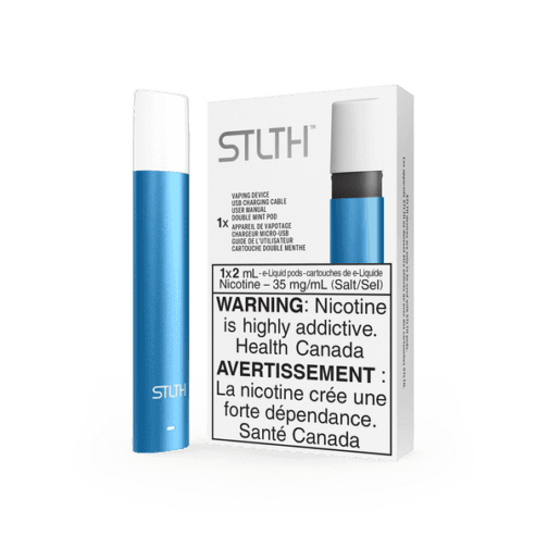 STLTH STARTER KIT BLUE METAL - DOUBLE MINT POD 3.5%