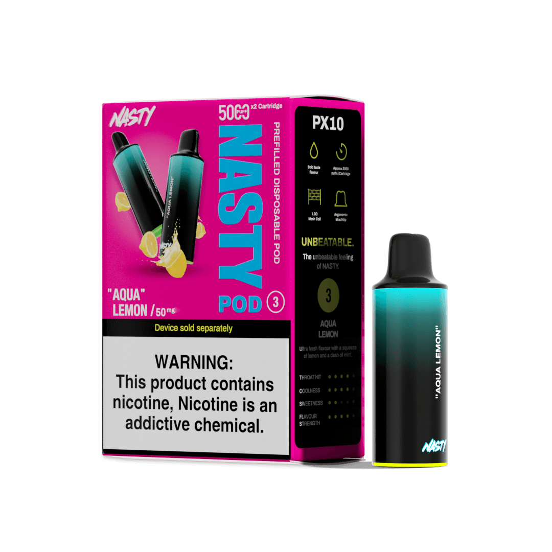Nasty PX10 Pods 5000 Puffs - Aqua Lemon