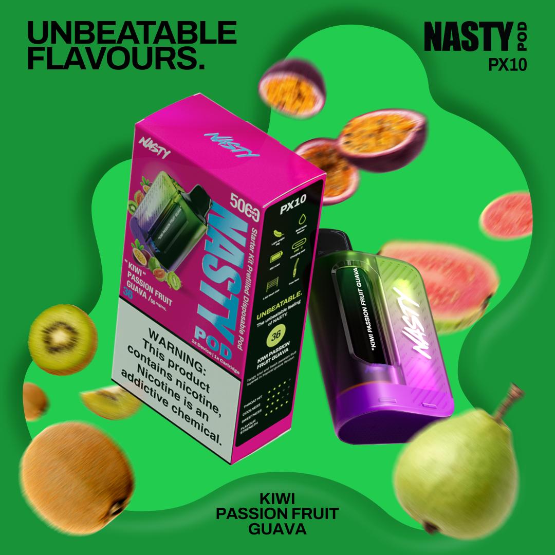 Nasty PX10 Starter Kit- Kiwi Passion Fruit Guava 5%