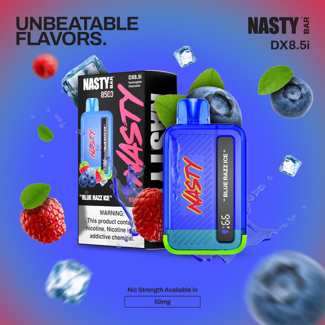 Nasty 8500- Blue Razz Ice 5%